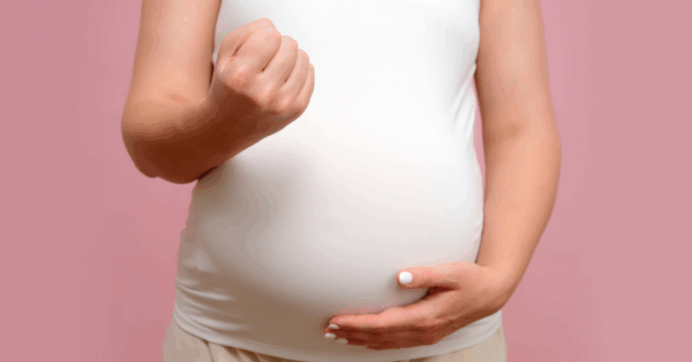 Angry pregnant woman