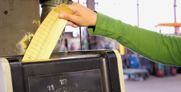 person using timeclock