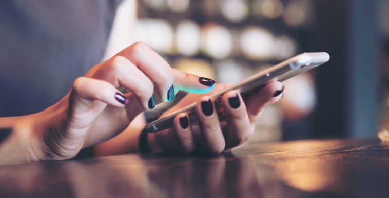 A woman on her cell phone.