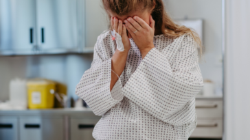 Woman upset in the hospital