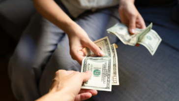 Woman counting money