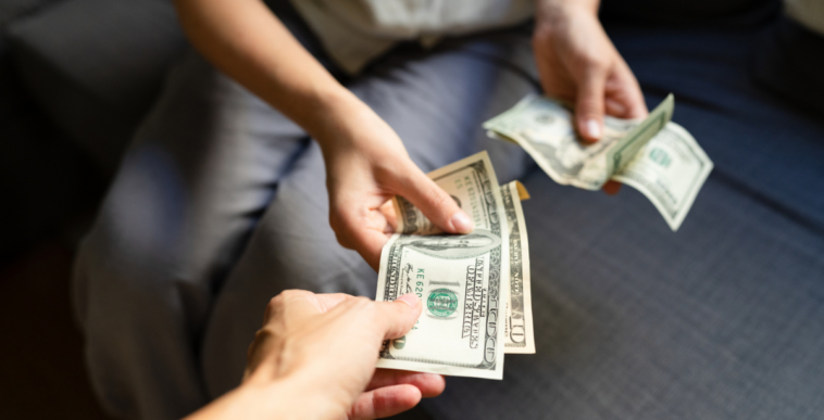 Woman counting money