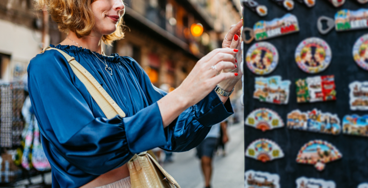 woman shopping for souvenirs