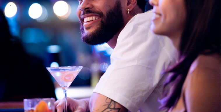 couple on date in bar